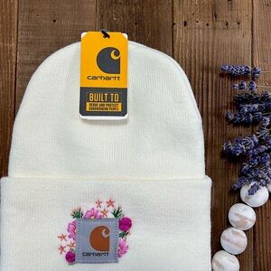Carhartt beanie winter white with spring flowers